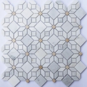 Каменная мозаика Orro Mosaic Stone Camomile (Oriental Whtie+AnticGold) Pol. 30,5х30,5 см