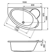 Акриловая ванна Cersanit Kaliope 153x100 R 63442 без гидромассажа-6