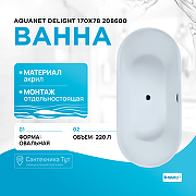 Акриловая ванна Aquanet Delight 170x78 208600 без гидромассажа