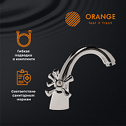 Смеситель для раковины Orange Classic Pro M72-021cr Хром-7