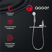 Смеситель для ванны Agger Exact A2121100 Хром-10