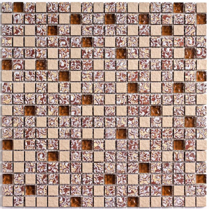 Мозаика Bonaparte Стеклянная с камнем Dreams Beige 30х30 см