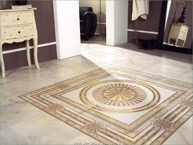 

Керамическая плитка Porcelanite Dos, 5008 Roseton Ivory Rodas IV 100х100 панно