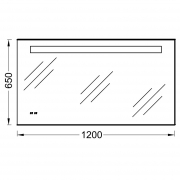 Зеркало Jacob Delafon Formilia 120 EB1163-NF с подсветкой и подогревом с сенсорным выключателем и часами-4