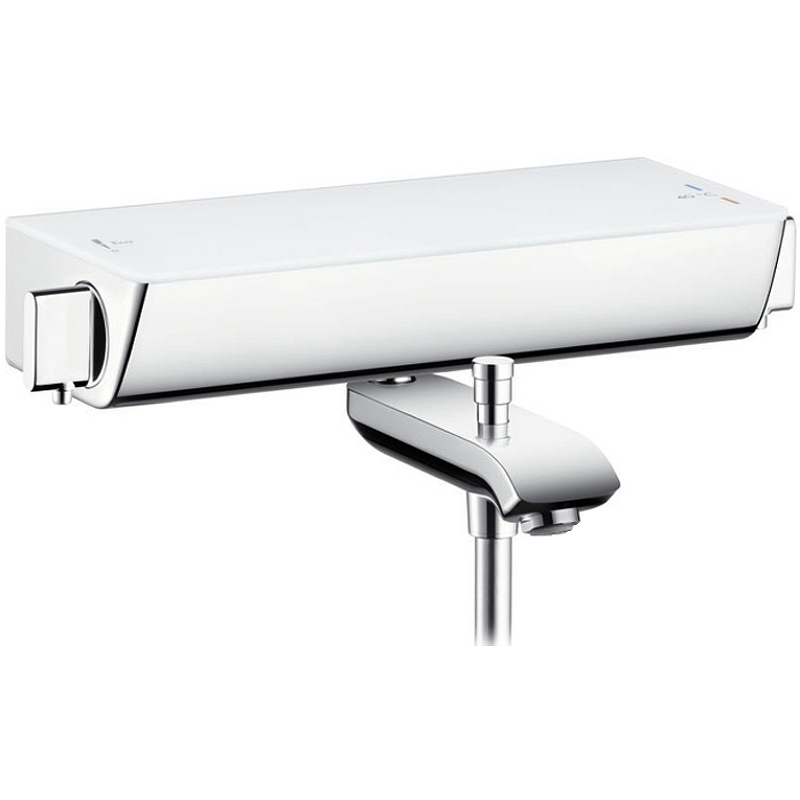 Смеситель для ванны Hansgrohe Ecostat Select 13141400 с термостатом Хром Белый смеситель для ванны hansgrohe ecostat universal 13123000 с термостатом хром