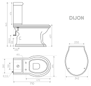 Унитаз компакт Creo Ceramique Dijon COMBO-DI1001N с бачком и сиденьем Микролифт-9