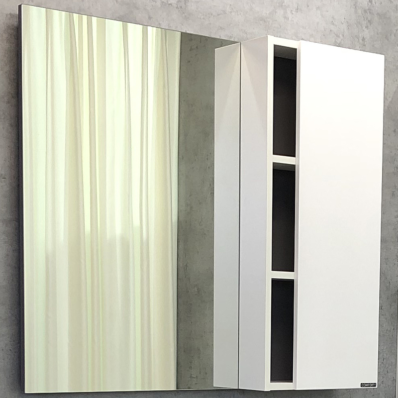 Зеркало со шкафом Comforty Милан 90 00004137130 Белый глянец цена и фото