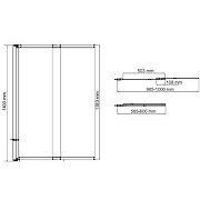 Шторка на ванну WasserKRAFT Main 100 41S02-100 профиль Хром стекло прозрачное-3