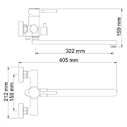 Смеситель для ванны WasserKRAFT Main 4102L универсальный Хром-5