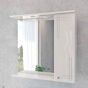 Зеркало со шкафом Sanstar Июнь 70 6.1-2.4.1. с подсветкой Белое-6