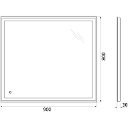 Зеркало BelBagno SPC-GRT-900-800-LED-TCH 90 с подсветкой с сенсорным выключателем-9