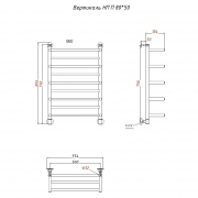 Водяной полотенцесушитель Тругор Вертикаль П НП 80x50 с полкой Хром-1