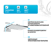 Верхний душ Hansgrohe Rainmarket Select 460 2jet 24005400 Хром-1