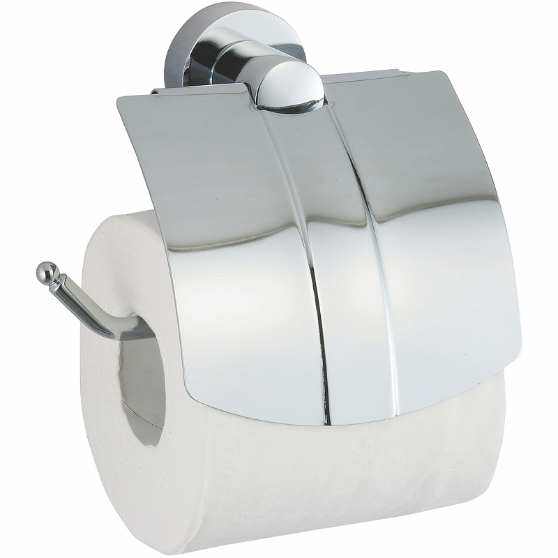 Держатель туалетной бумаги WasserKRAFT Donau K-9425 с крышкой Хром держатель для ершика унитаза wasserkraft donau k c176 хром