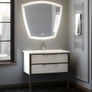 Комплект мебели для ванной Opadiris Риголетто 90 Белый глянцевый Светлый орех