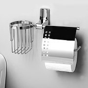 Держатель туалетной бумаги и освежителя воздуха WasserKRAFT Leine K-5059 с крышкой Хром-1