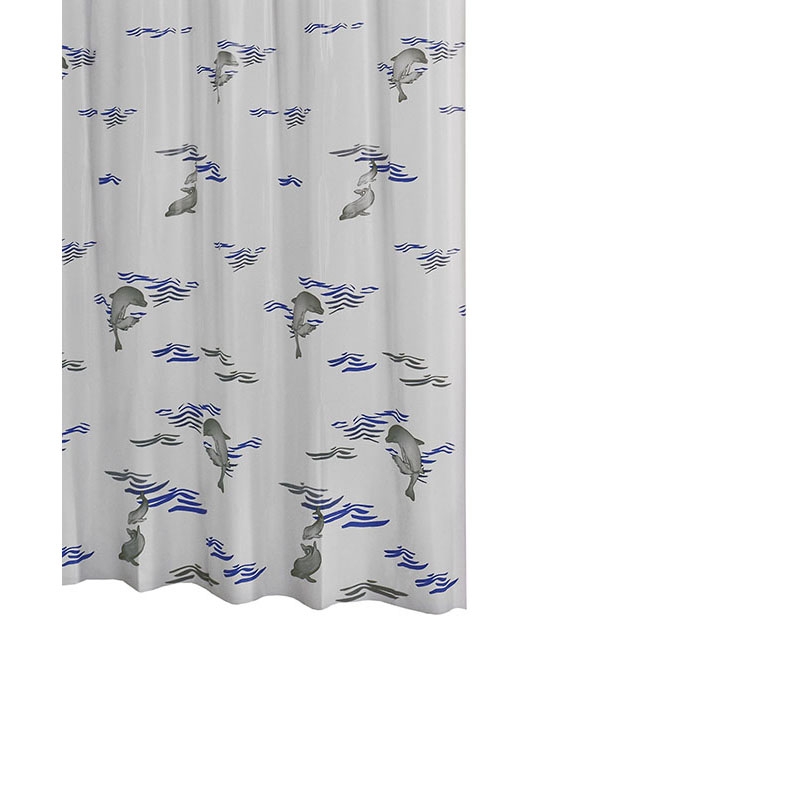 Штора для ванны Ridder Delphin 200х180 Синяя штора для ванной комнаты ridder delphin 130303