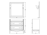 Комплект мебели для ванной ValenHouse Лиора 90 LK90_ББ Белый ручки Бронза-12
