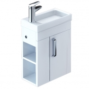 Комплект мебели Iddis Torr 40 со смесителем Wasser Kraft Leine 3508 с гигиеническим душем Белый-2