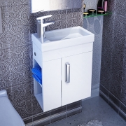 Комплект мебели Iddis Torr 40 со смесителем Wasser Kraft Leine 3508 с гигиеническим душем Белый-9