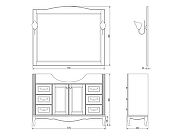 Комплект мебели для ванной ValenHouse Эллина 120 EK120_ББ Белый ручки Бронза-16
