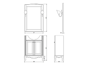 Комплект мебели для ванной ValenHouse Эллина 65 EK65_ББ Белый ручки Бронза-15