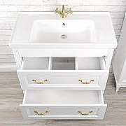 Комплект мебели для ванной ValenHouse Лиора 90 LK90_БЗ Белый ручки Золото-1