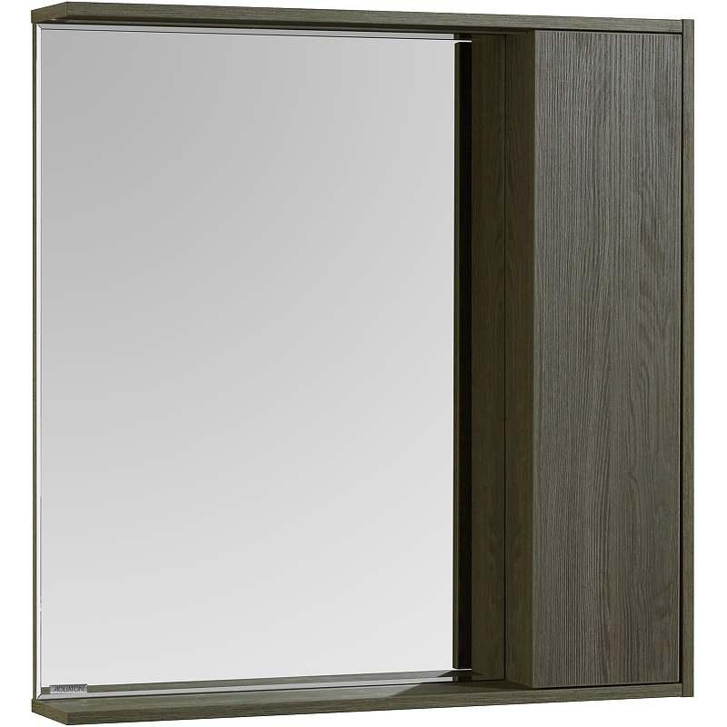 Зеркало со шкафом Aquaton Стоун 80 R 1A228302SXC80 с подсветкой Грецкий орех зеркало со шкафом aquaton стоун 80 r 1a228302sx010 с подсветкой белое